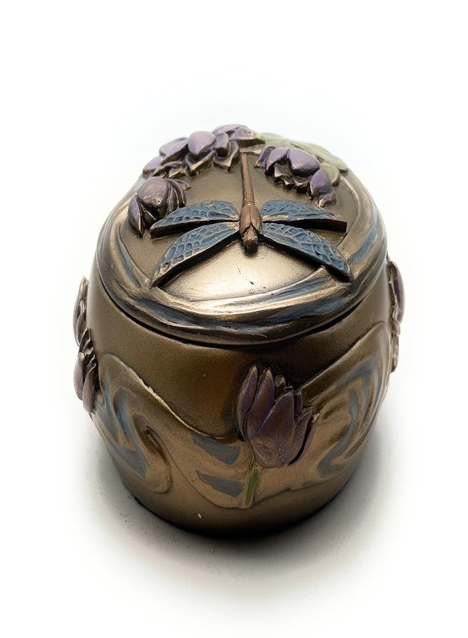 RUSTIX Dragonfly Trinket Box - Art Nouveau Decorative Jewelry Box with Hand-Painted Dragonfly, Floral, and Lily Pad Design - Elegant Dragonfly Gifts for Women and Home Decor - Image 5